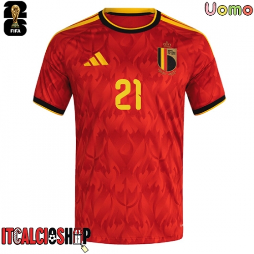 Belgio Nathan Ngoy #25 Prima Maglia Mondiali 2026 Manica Corta